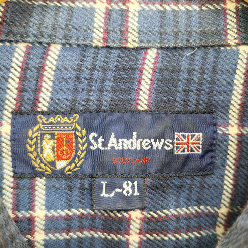 セントアンドリュース St. Andrews ロゴ刺繍 ネルシャツ メンズ  L-81